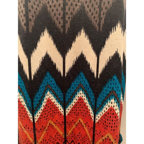 Lilypad Dress Sz 1X Plus Multicolor Chevron Pattern Sweater Knit On/Off Shoulder - Picture 3 of 6